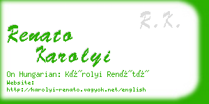 renato karolyi business card